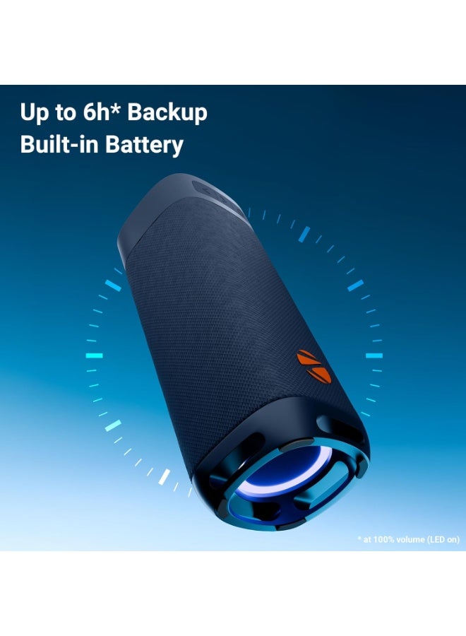 Zebronics Portable BT Speaker, 40W, Upto 6Hrs Playback, Dual 6.35cm Drivers, Passive Radiators, TWS, Type-C Charging, mSD, AUX, IPX5 Water Resistant, Voice Assistant Support (Sound Feast 250, Blue) - Image 4